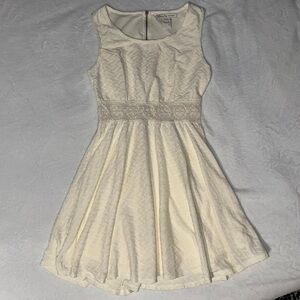 2010s American Rag Cie eggshell sleeveless sundress w crochet waist Size JL